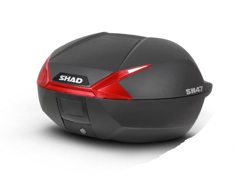 Motoristični kovček SHAD SH47 z rdečim odsevnikom