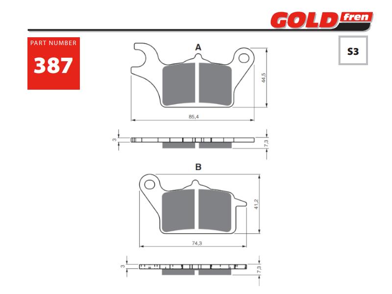 Zavorne ploščice GOLDFREN 387S3