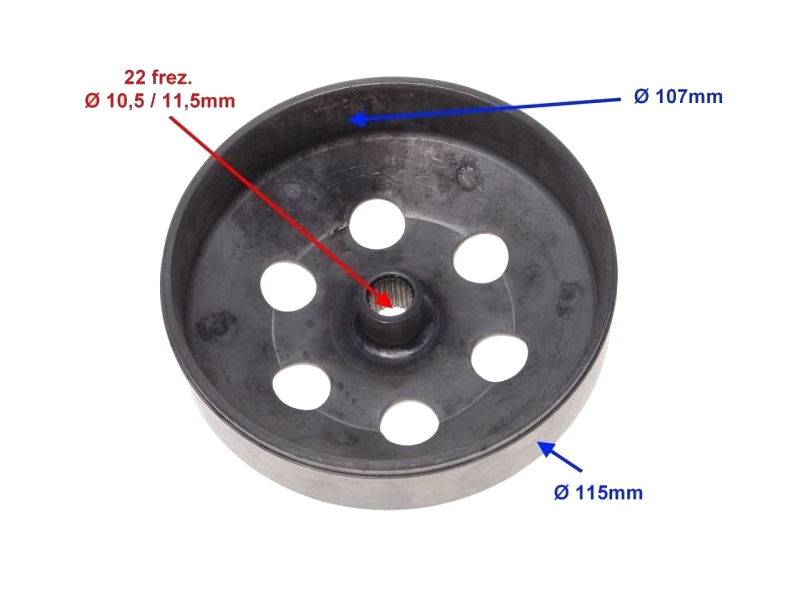 Pokrov (zvon, ohišje, boben) sklopke WM Honda Dio 107,4mm