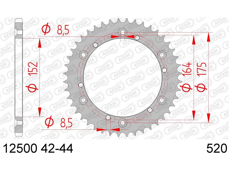 Zadnji zobnik AFAM 12500-44 (520)