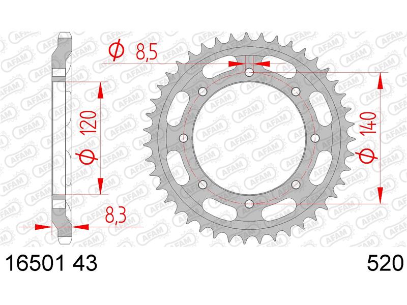 Zadnji zobnik AFAM 16501-43 (520)