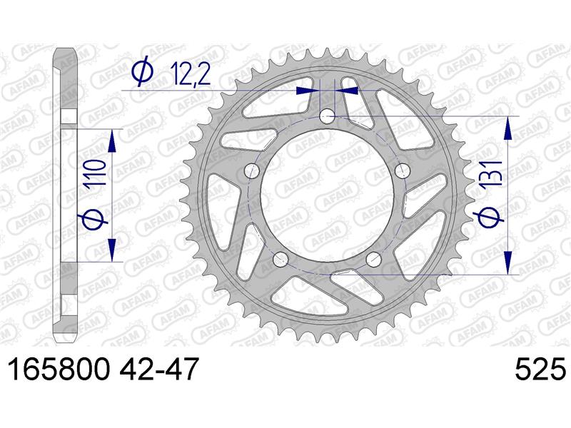 Alu zadnji zobnik AFAM 165800-44 (525)