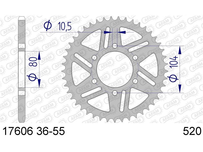 Alu zadnji zobnik AFAM 17606-42 (520)