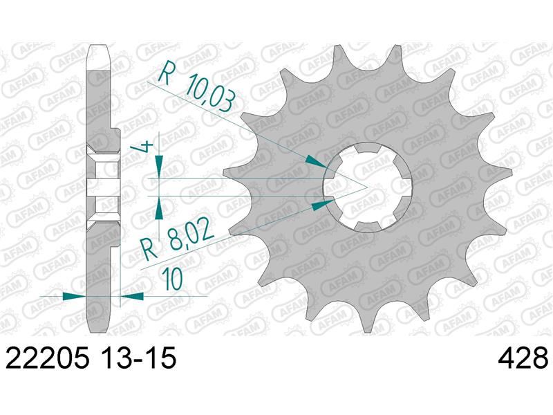Sprednji zobnik AFAM 22205-13 (428)