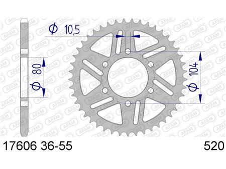 Alu zadnji zobnik AFAM 17606-42 (520)