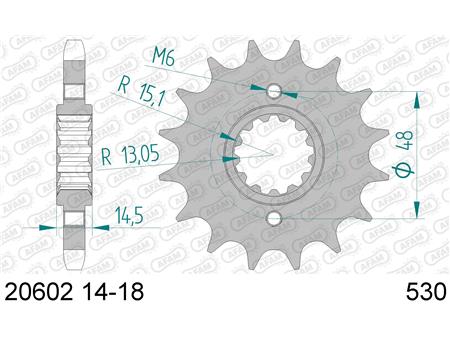 Sprednji zobnik AFAM 20602-16 (530)
