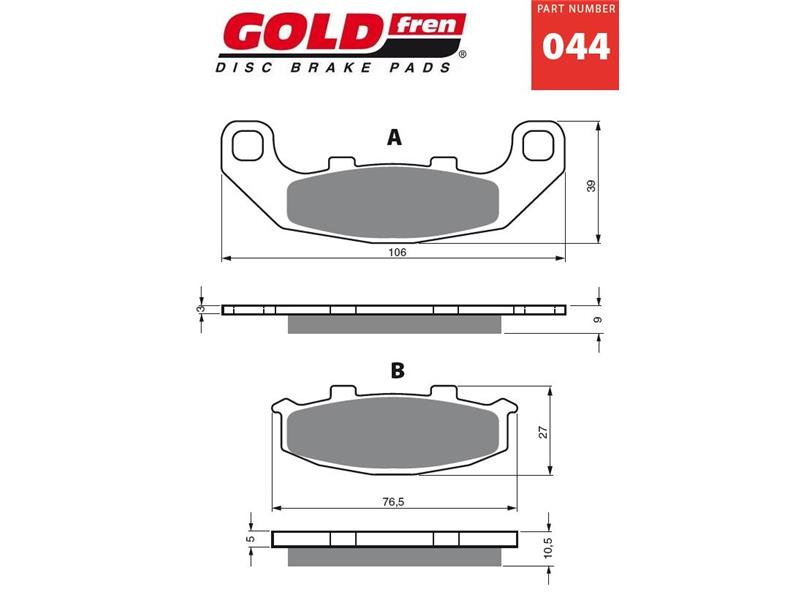 Zavorne ploščice GOLDFREN 044 AD
