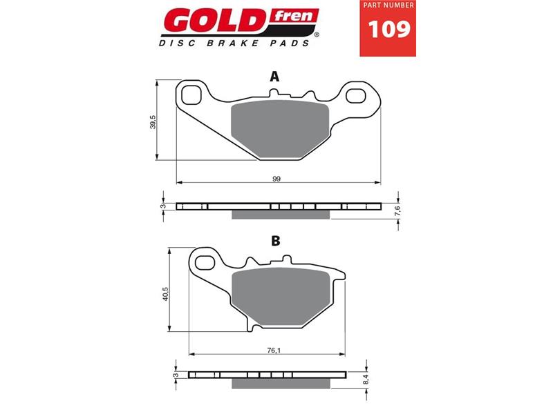 Zavorne ploščice GOLDFREN 109 AD