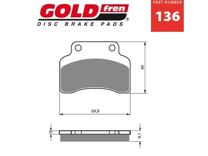 Zavorne ploščice GOLDFREN 136 AD