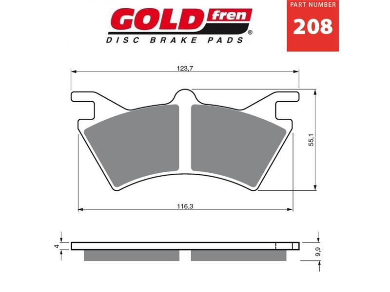 Zavorne ploščice GOLDFREN 208 AD