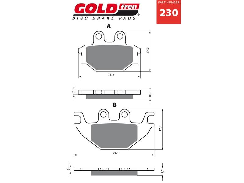 Zavorne ploščice GOLDFREN 230 S3