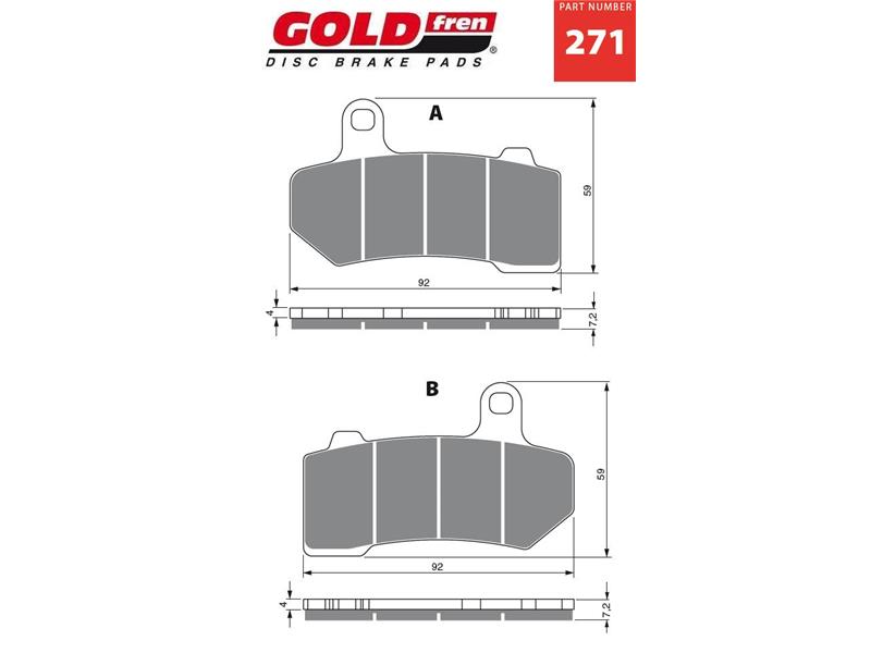 Zavorne ploščice GOLDFREN 271 S3