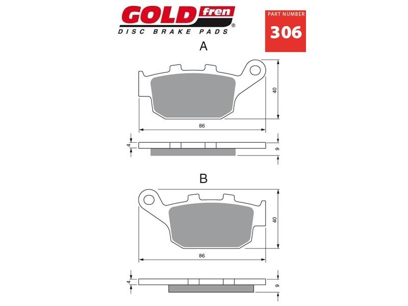 Zavorne ploščice GOLDFREN 306 S3