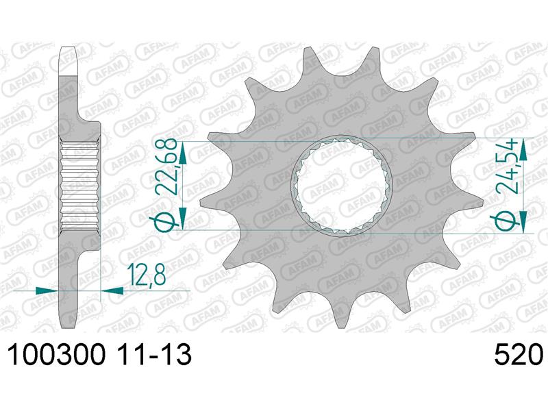 Sprednji zobnik AFAM 100300-12 (520)