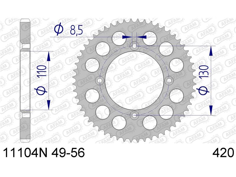 Alu zadnji zobnik AFAM 11104N-49 (420)