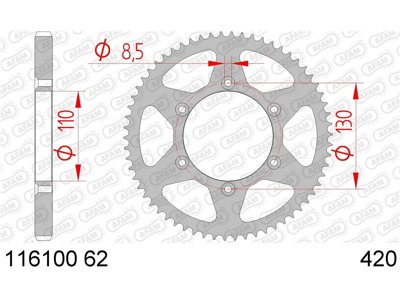 Zadnji zobnik AFAM 116100-62 (420)