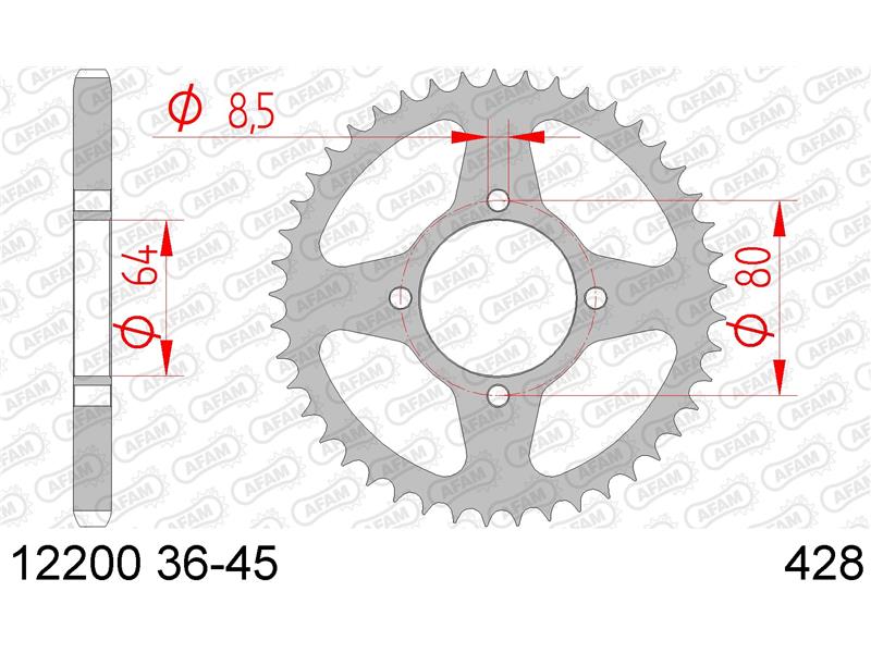 Zadnji zobnik AFAM 12200-45 (428)