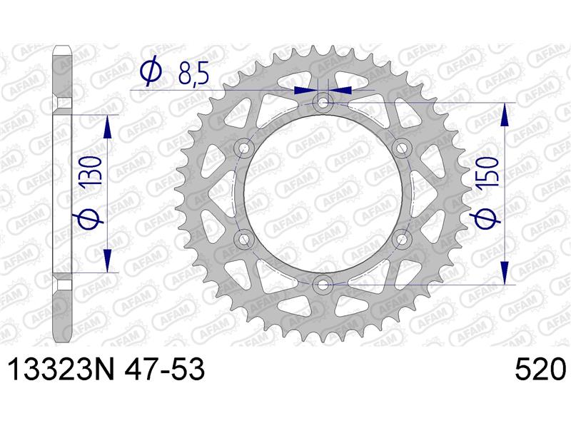 Alu zadnji zobnik AFAM 13323N-52 (520)
