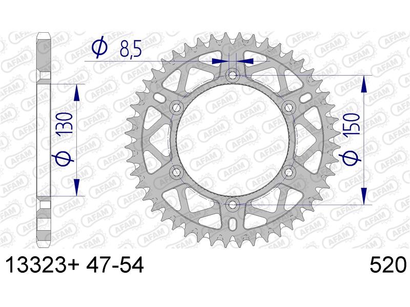 Alu zadnji zobnik AFAM 13323+48 (520)