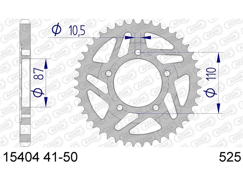 Alu zadnji zobnik AFAM 15404-45 (525)