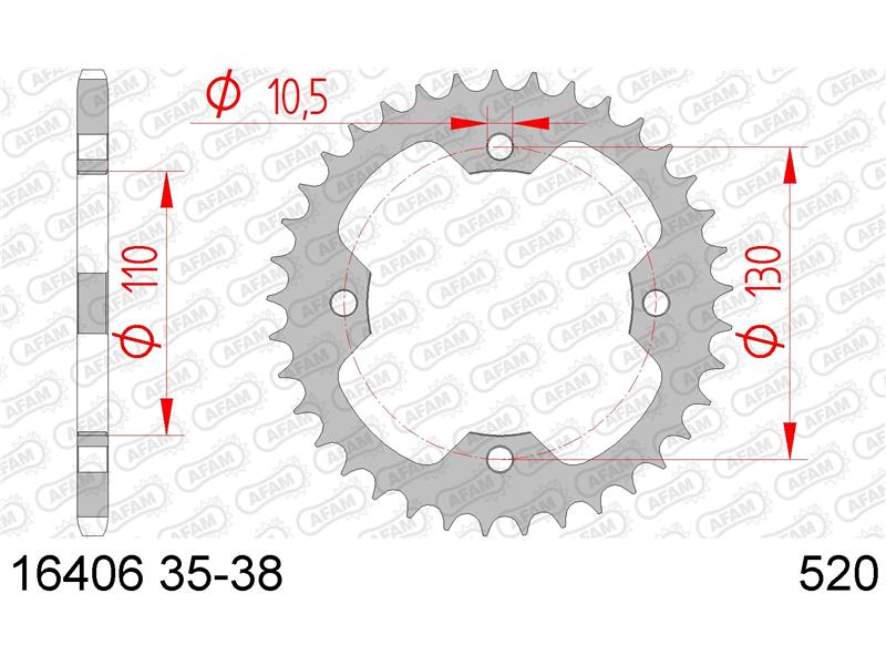 Zadnji zobnik AFAM 16406-38 (520)