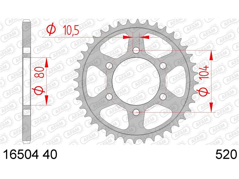 Zadnji zobnik AFAM 16504-40 (520)