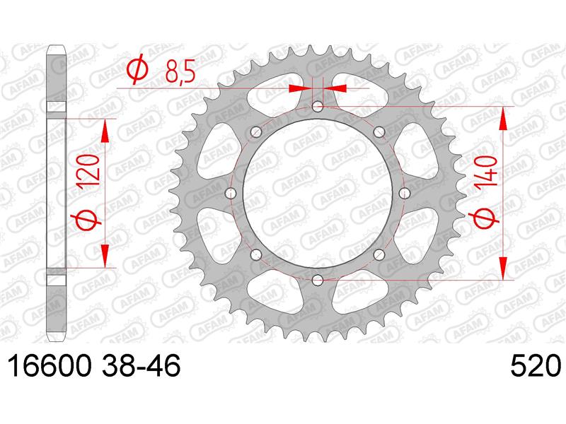 Zadnji zobnik AFAM 16600-44 (520)