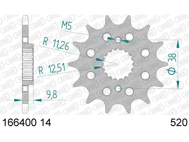 Zadnji zobnik AFAM 166400-14 (520)