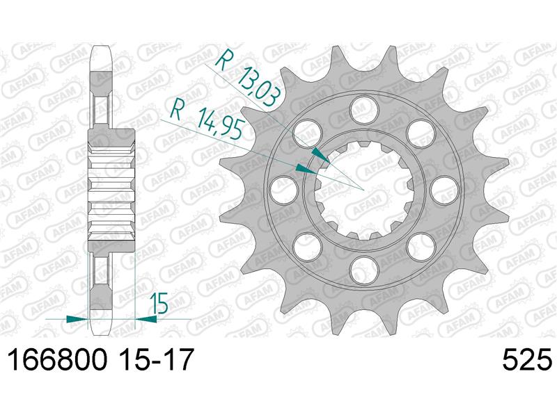 Sprednji zobnik AFAM 166800-17 (525)