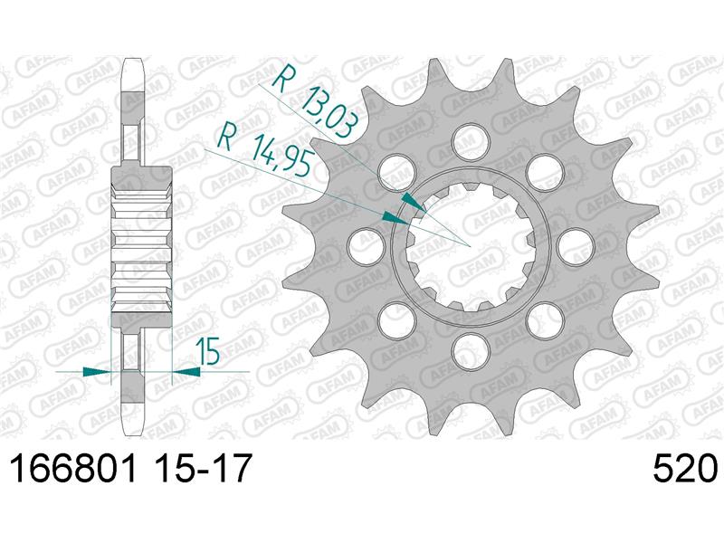 Sprednji zobnik AFAM 166801-17 (520)