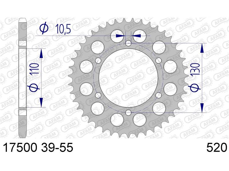 Alu zadnji zobnik AFAM 17500-40 (520)