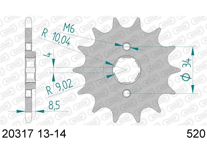 Sprednji zobnik AFAM 20317-14 (520)