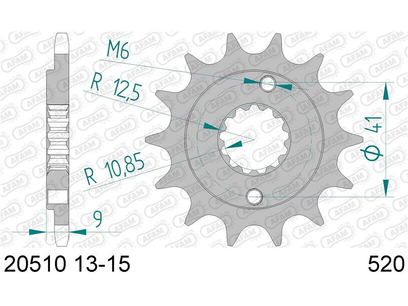Sprednji zobnik AFAM 20510-15 (520)