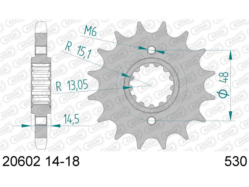 Sprednji zobnik AFAM 20602-16 (530)