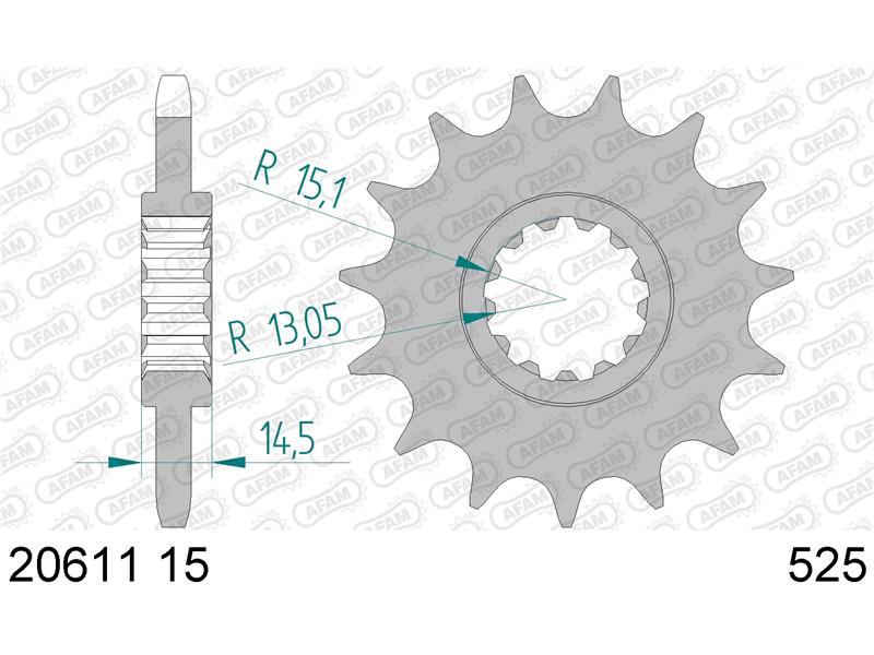 Sprednji zobnik AFAM 20611-15 (525)