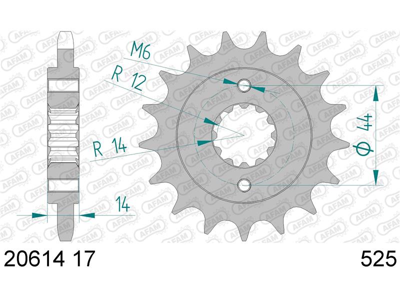 Sprednji zobnik AFAM 20614-17 (525)