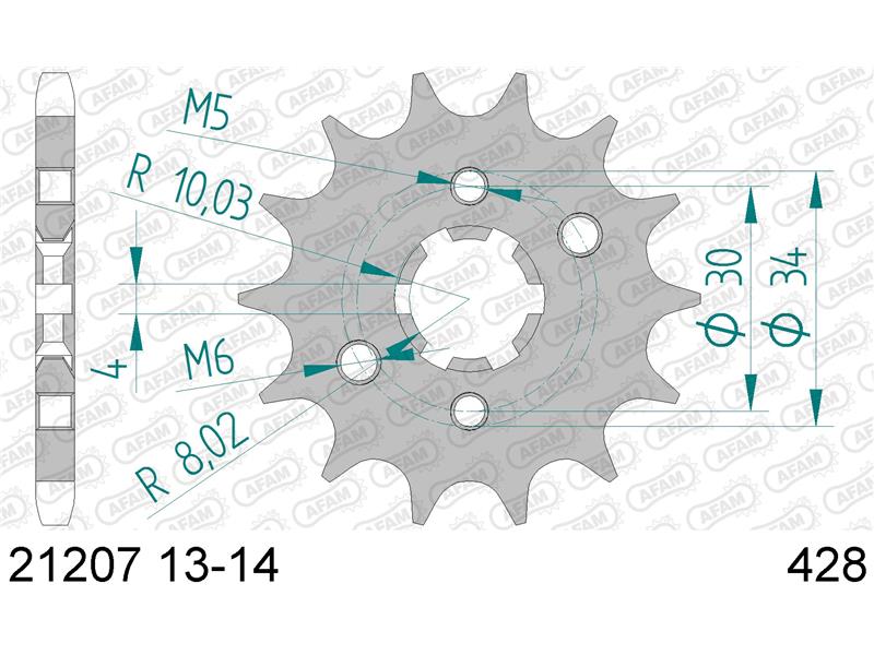 Sprednji zobnik AFAM 21207-13 (428)