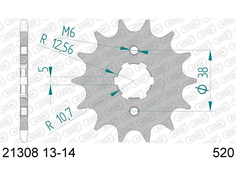 Sprednji zobnik AFAM 21308-13 (520)