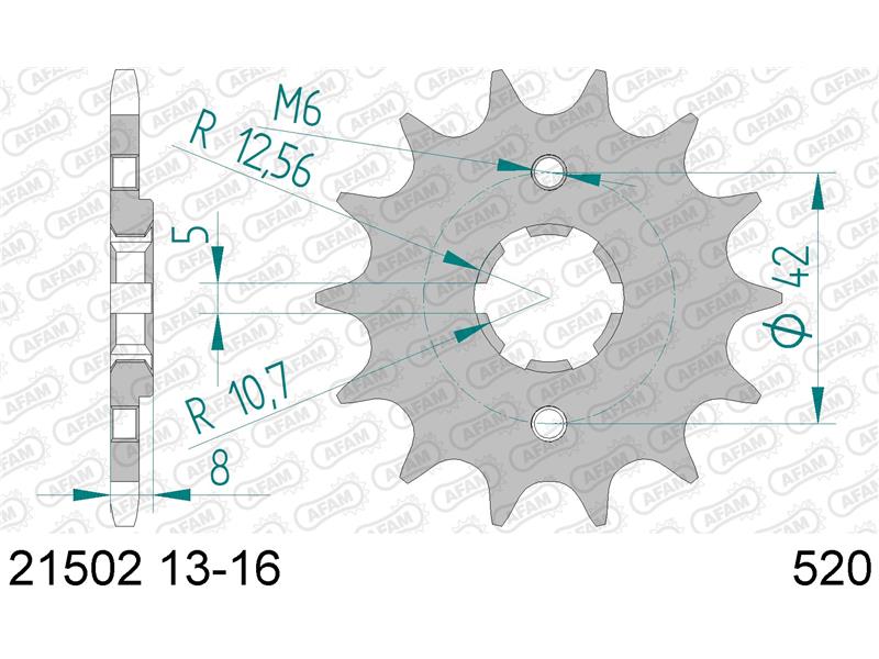 Sprednji zobnik AFAM 21502-15 (520)