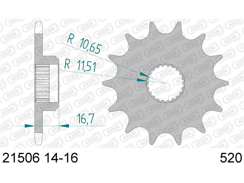 Sprednji zobnik AFAM 21506-16 (520)