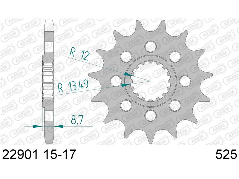 Sprednji zobnik AFAM 22901-17 (525)