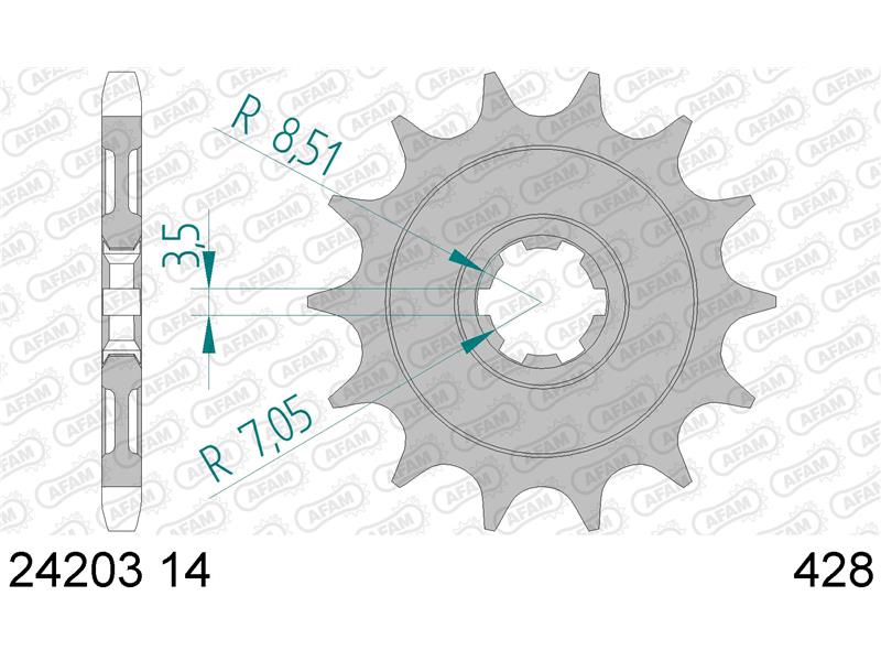 Sprednji zobnik AFAM 24203-14 (428)