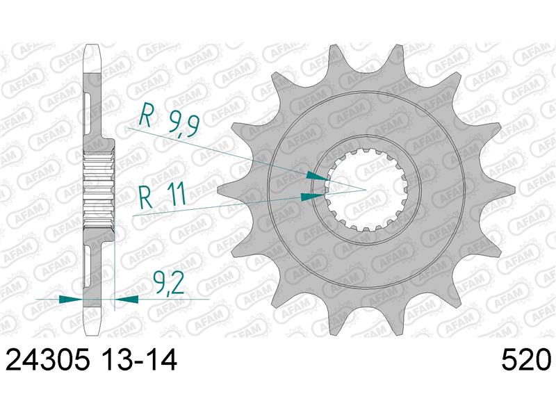 Sprednji zobnik AFAM 24305-13 (520)