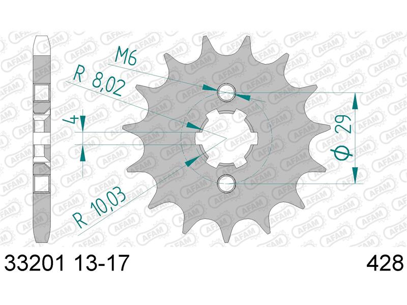 Sprednji zobnik AFAM 33201-14 (428)