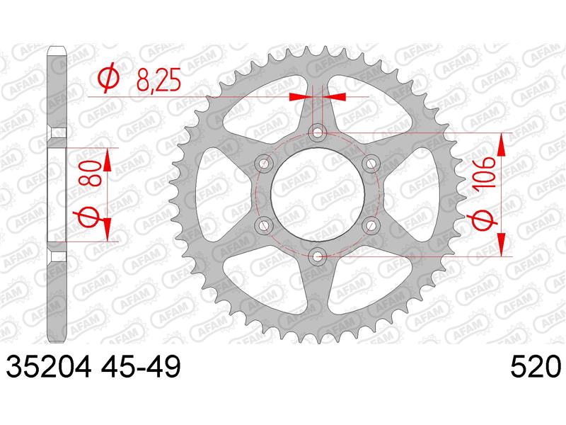 Zadnji zobnik AFAM 35204-45 (520)