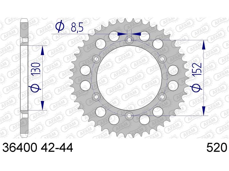 Alu zadnji zobnik AFAM 36400-46 (520)