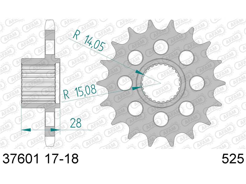 Sprednji zobnik AFAM 37601-18 (525)