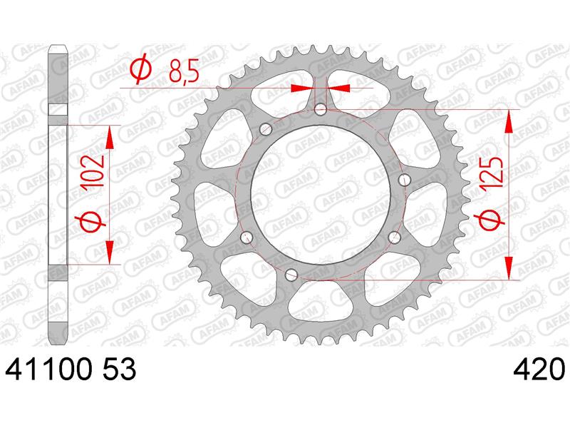 Zadnji zobnik AFAM 41100-53 (420)
