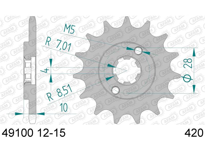 Sprednji zobnik AFAM 49100-13 (420)