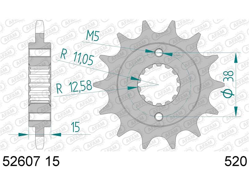 Sprednji zobnik AFAM 52607-15 (520)